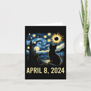 Van Gogh Starry Night Cat Total Solar Eclipse Apri Kort
