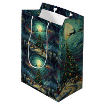 Van Gogh 'Starry Night' Christmas Gift Bag 