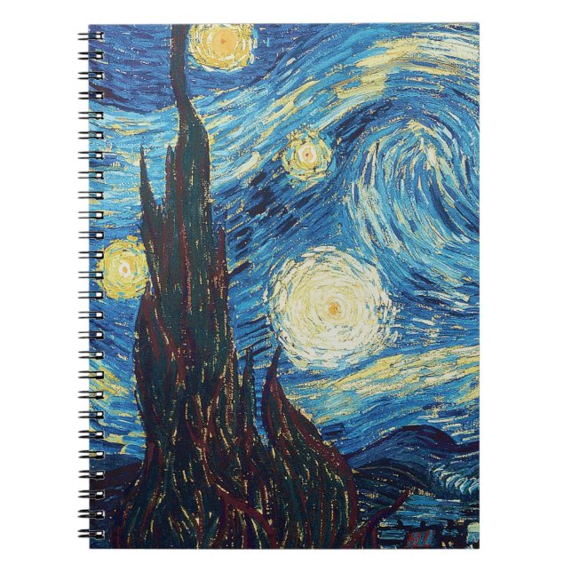 Van Gogh Starry Night Classic Impressionism Art Anteckningsbok (Framsidan)