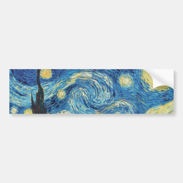 Van Gogh Starry Night Classic Impressionism Art Bildekal (Framsidan)