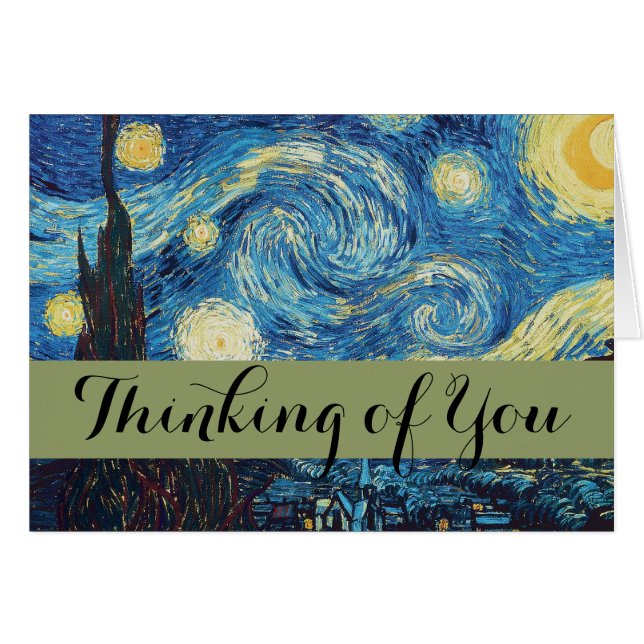 Van Gogh Starry Night Classic Impressionism Art Hälsningskort (Framsidan Horizontal)