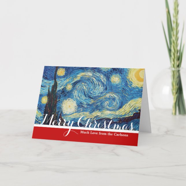 Van Gogh Starry Night Classic Impressionism Art Helgkort (Framsida)