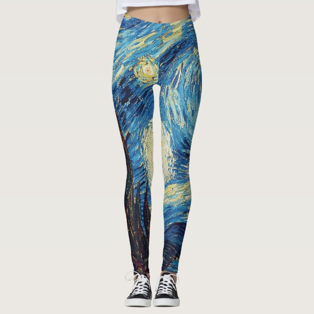 Van Gogh Starry Night Classic Impressionism Art Leggings (Framsida)
