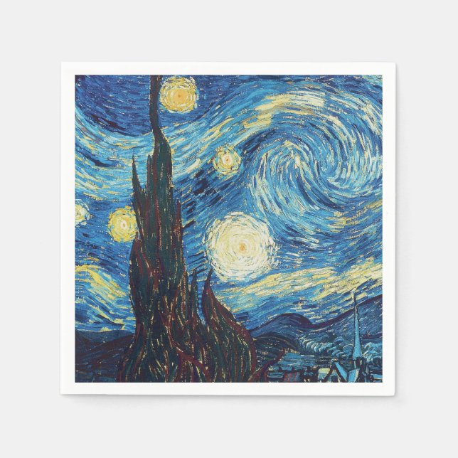 Van Gogh Starry Night Classic Impressionism Art Pappersservett (Framsidan)