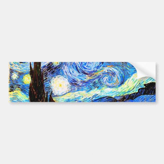 Van Gogh Starry Night Fine Art Bildekal (Framsidan)