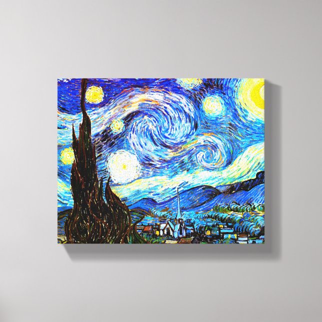 Van Gogh Starry Night Fine Art Canvastryck (Framsida)