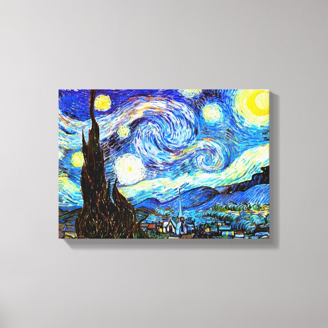 Van Gogh Starry Night Fine Art Canvastryck (Framsida)