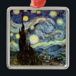 Van Gogh Starry Night Fine Art Julgransprydnad Metall<br><div class="desc">Starry Night,  den mest berömd målningen av den nederländske Post-Impressionististen Vincent van Gogh. En ensam cypress träd,  en sovande by,  och ett himlar som ropar med stjärnor. Vintage retro söt,  gigantiskt,  populärt,  konstnärligt färgstarkt landskap i eleganten mönster Post-Impressionism dekorativ dekorativ religiösa andlig inspirationell bra konsmålning av.</div>