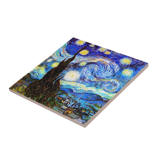 Van Gogh Starry Night Fine Art Kakelplatta (Sidan)