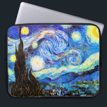Van Gogh Starry Night Fine Art Laptop Sleeve<br><div class="desc">Starry Night,  den mest berömd målningen av den nederländske Post-Impressionististen Vincent van Gogh. En ensam cypress träd,  en sovande by,  och ett himlar som ropar med stjärnor. Vintage retro söt,  gigantiskt,  populärt,  konstnärligt färgstarkt landskap i eleganten mönster Post-Impressionism dekorativ dekorativ religiösa andlig inspirationell bra konsmålning av.</div>