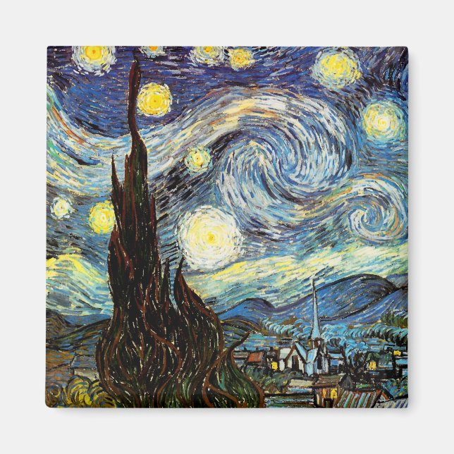 Van Gogh Starry Night Fine Art Magnet (Framsidan)