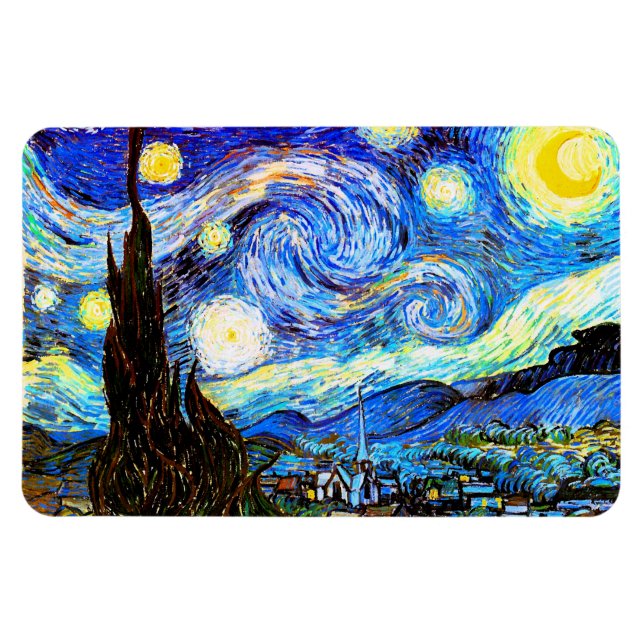 Van Gogh Starry Night Fine Art Magnet (Horisontell)