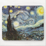 Van Gogh Starry Night Fine Art Musmatta<br><div class="desc">Starry Night,  den mest berömd målningen av den nederländske Post-Impressionististen Vincent van Gogh. En ensam cypress träd,  en sovande by,  och ett himlar som ropar med stjärnor. Vintagens återgång till landskapets natur,  färgstark söt konstnärlig bra efter intryck.</div>