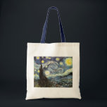 Van Gogh Starry Night Fine Art Tygkasse<br><div class="desc">Starry Night,  den mest berömd målningen av den nederländske Post-Impressionististen Vincent van Gogh. En ensam cypress träd,  en sovande by,  och ett himlar som ropar med stjärnor. Vintagens återgång till landskapets natur,  färgstark söt konstnärlig bra efter intryck.</div>