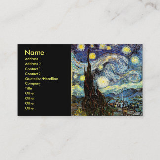 Van Gogh Starry Night Fine Art Visitkort