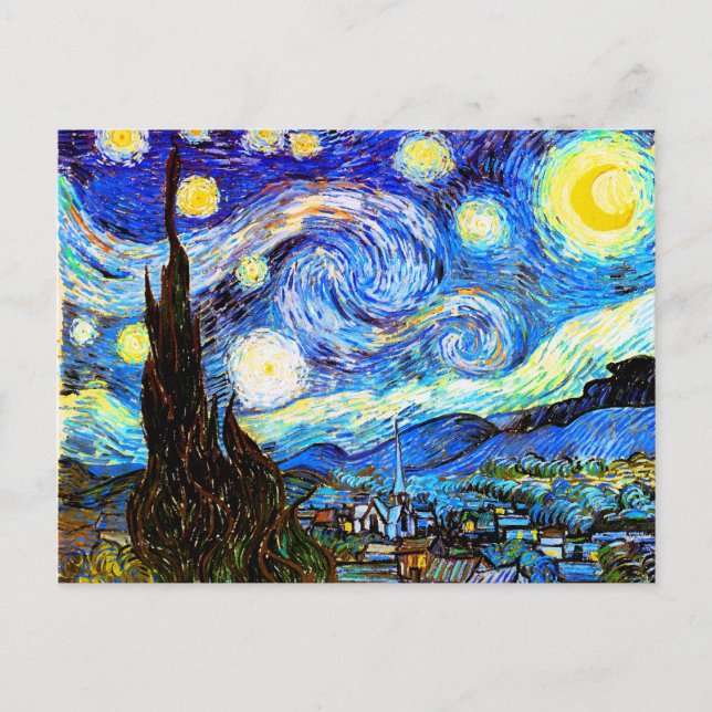 Van Gogh Starry Night Fine Art Vykort (Framsida)