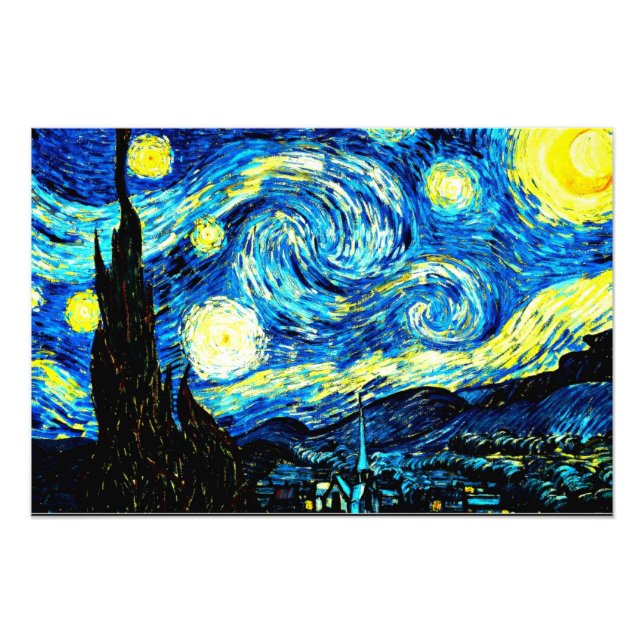 Van Gogh - Starry Night Fototryck (Framsidan)