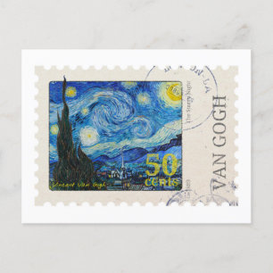 Van Gogh Starry Night Frimärke vykort