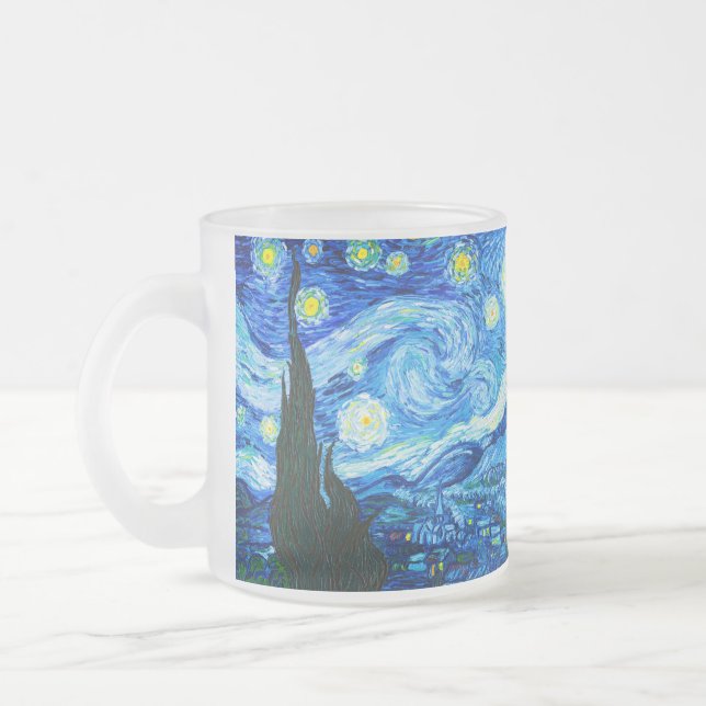 Van Gogh Starry Night Frostad Glasmugg (Vänster)