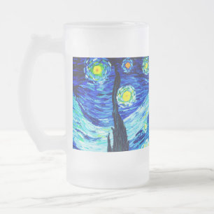 Van Gogh Starry Night Frostat Ölglas