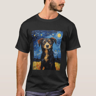 Van Gogh Starry Night Funny Art Hund älskare Kids  T Shirt