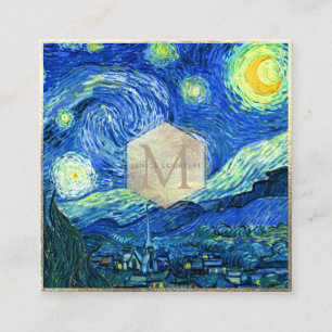 Van Gogh Starry Night Fyrkantigt Visitkort