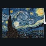 Van Gogh Starry Night Hälsningskort<br><div class="desc">Vincent Van Gogh Starry Night-mästerverk,  vintage av nutida produkter från Zazilicious</div>