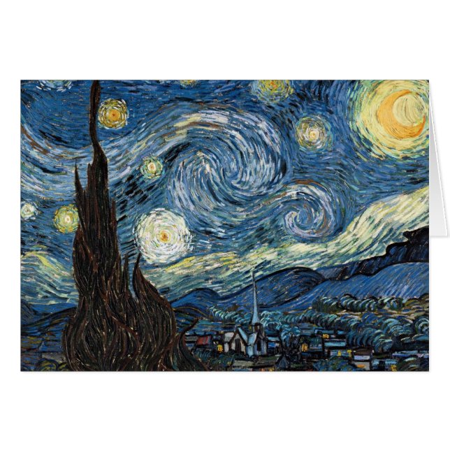 Van Gogh Starry Night Hälsningskort (Framsidan Horizontal)