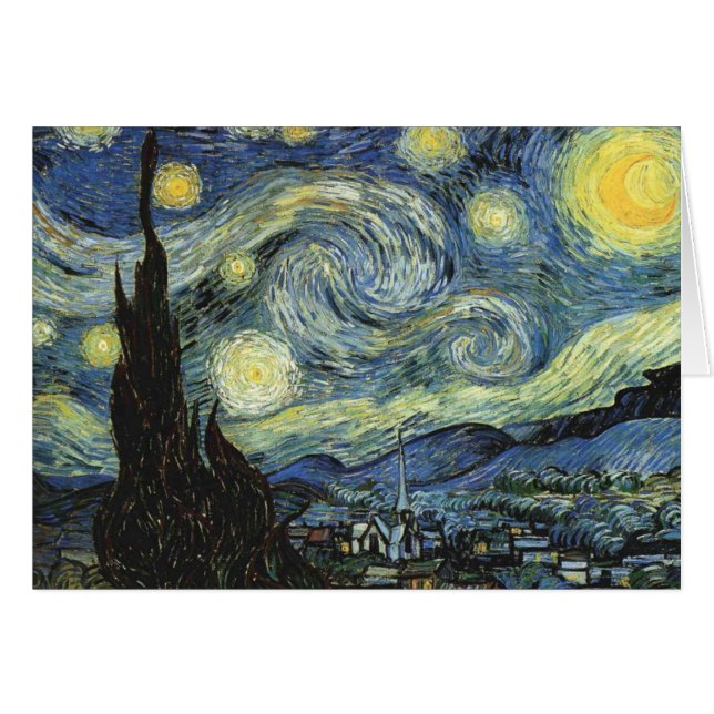 Van Gogh Starry Night Hälsningskort (Framsidan Horizontal)