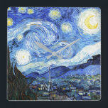 Van Gogh Starry Night Impressionism Art Wall Clock Fyrkantig Klocka<br><div class="desc">Den underbara vintagen Impressionistisk bra konst av Van Goghs Starry Natt är på väggklotet. Bilden är offentlig domän på grund av att upphovsrätten har upphört att gälla.</div>
