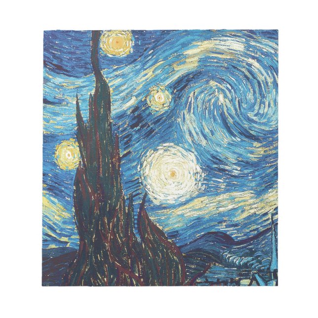 Van Gogh Starry Night Impressionist Painting Anteckningsblock (Framsida)