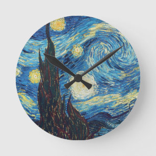 Van Gogh Starry Night Impressionist Painting Rund Klocka