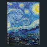 Van Gogh Starry Night. Impressionistisk vintage ko Anteckningsbok<br><div class="desc">Van Gogh "The Starry Night" bärbar dator.</div>