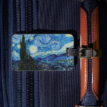 Van Gogh Starry Night. Impressionistisk vintage ko Bagagebricka<br><div class="desc">Van Gogh "Starry Night"-bagagetaggen. Blått vintage.</div>