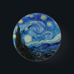Van Gogh Starry Night. Impressionistisk vintage ko Knapp<br><div class="desc">Van Gogh "The Starry Night"-knappen.</div>