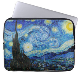 Van Gogh Starry Night. Impressionistisk vintage ko Laptop Fodral