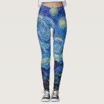 Van Gogh Starry Night. Impressionistisk vintage ko Leggings<br><div class="desc">Van Gogh "Starry Night"-testerna.</div>