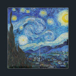 Van Gogh Starry Night. Impressionistisk vintage ko Magnet<br><div class="desc">Van Gogh "The Starry Night"-magnet.</div>