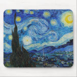 Van Gogh Starry Night. Impressionistisk vintage ko Musmatta<br><div class="desc">Van Gogh "Starry Night"-musmattan.</div>