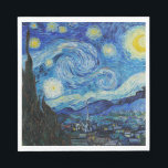 Van Gogh Starry Night. Impressionistisk vintage ko Pappersservett<br><div class="desc">Van Gogh "Starry Nght"-napkin.</div>
