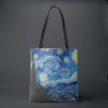 Van Gogh Starry Night. Impressionistisk vintage ko Tygkasse<br><div class="desc">Van Gogh "Starry Night" till väskan.</div>