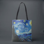 Van Gogh Starry Night. Impressionistisk vintage ko Tygkasse<br><div class="desc">Van Gogh "Starry Night" till väskan.</div>