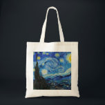 Van Gogh Starry Night. Impressionistisk vintage ko Tygkasse<br><div class="desc">Van Gogh "Starry Night" till väskan.</div>