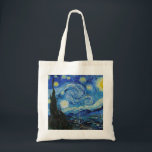 Van Gogh Starry Night. Impressionistisk vintage ko Tygkasse<br><div class="desc">Van Gogh "Starry Night" till väskan.</div>