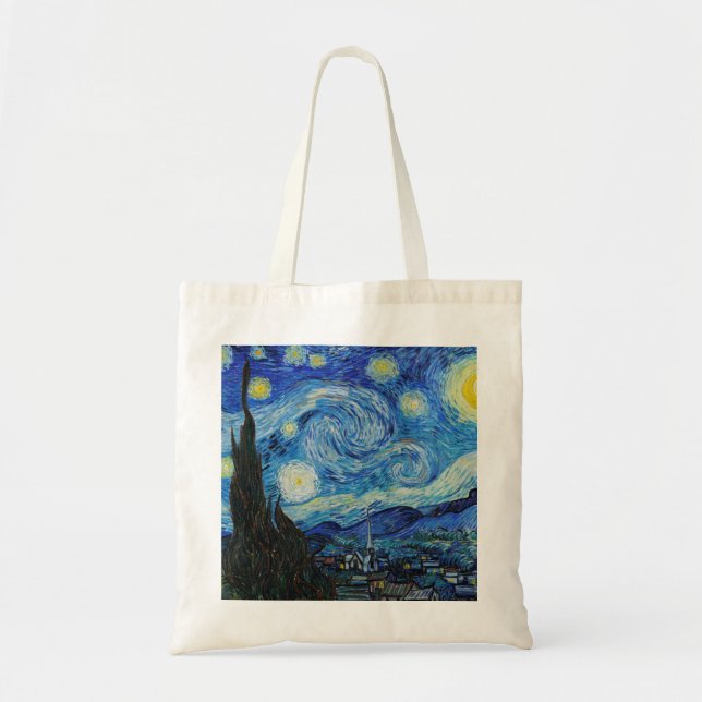 Van Gogh Starry Night. Impressionistisk vintage ko Tygkasse (Framsidan)