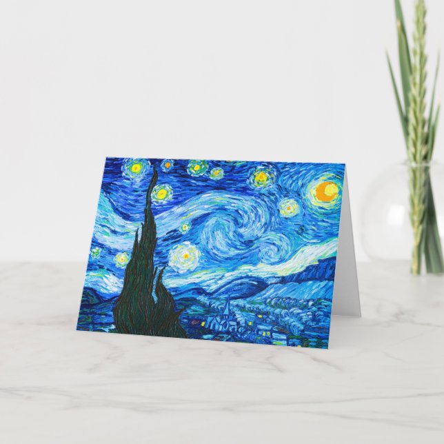 Van Gogh Starry Night Inbjudan (Framsida)