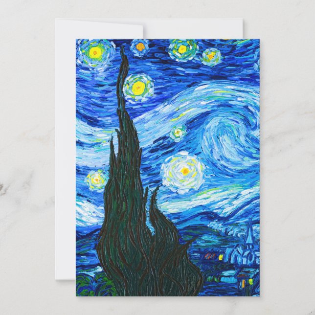 Van Gogh Starry Night Inbjudningar (Framsida)