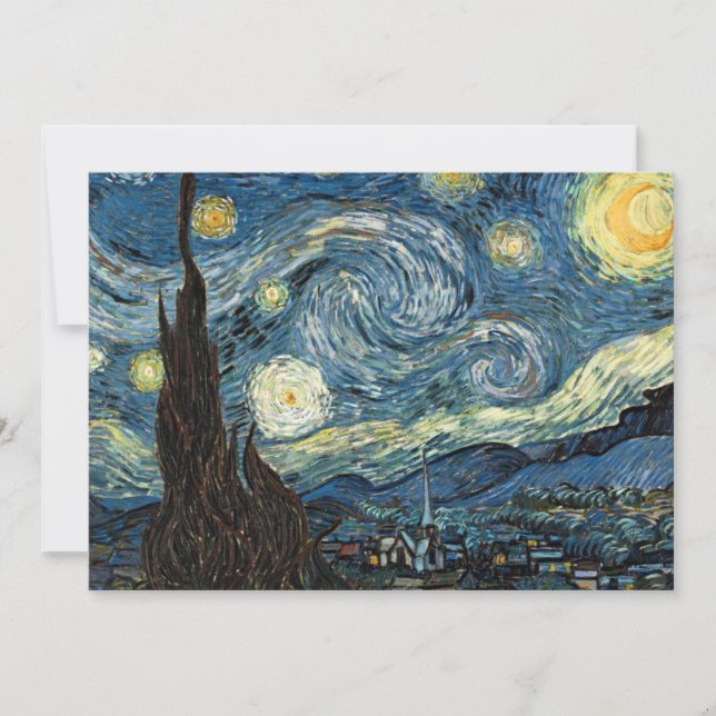 Van Gogh Starry Night Inbjudningar (Framsida)