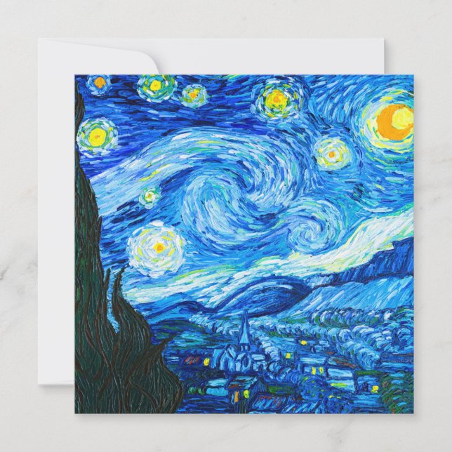Van Gogh Starry Night Inbjudningar (Framsida)