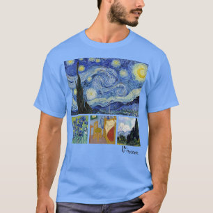 Van Gogh Starry Night, Irises, Room med stol, och T Shirt
